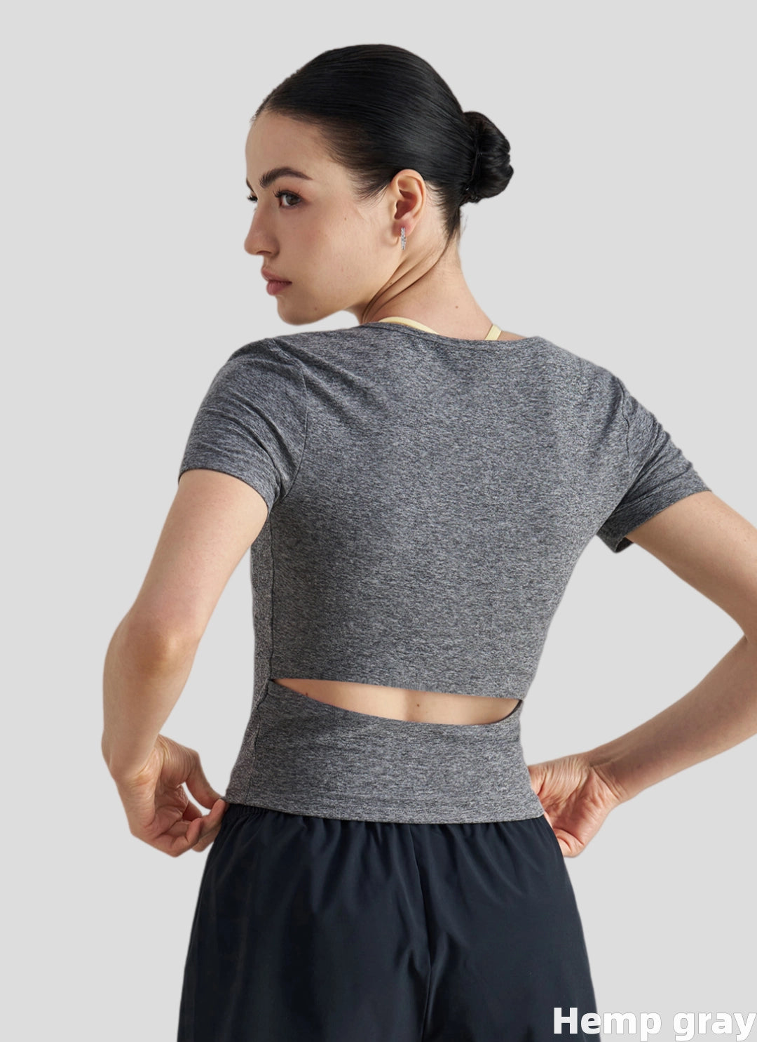 LuneFlow TCX42002 – Hauts de yoga sans couture en gros pour femmes – T-shirts de sport à manches longues respirants effet seconde peau pour le fitness et la course à pied