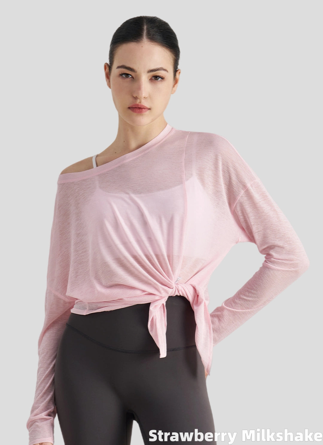 LuneFlow TCX42002 – Hauts de yoga sans couture en gros pour femmes – T-shirts de sport à manches longues respirants effet seconde peau pour le fitness et la course à pied