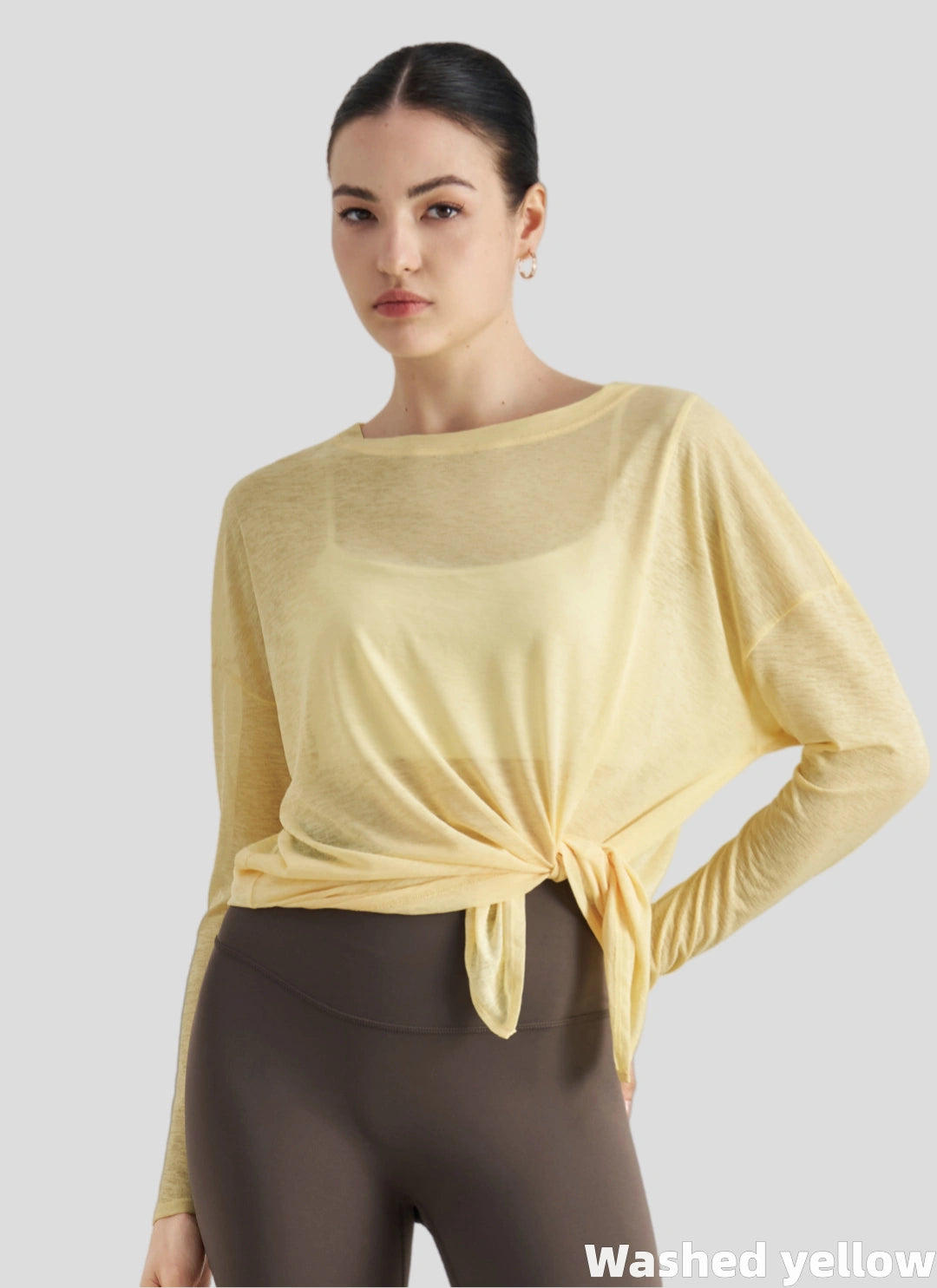 LuneFlow TCX42002 – Hauts de yoga sans couture en gros pour femmes – T-shirts de sport à manches longues respirants effet seconde peau pour le fitness et la course à pied
