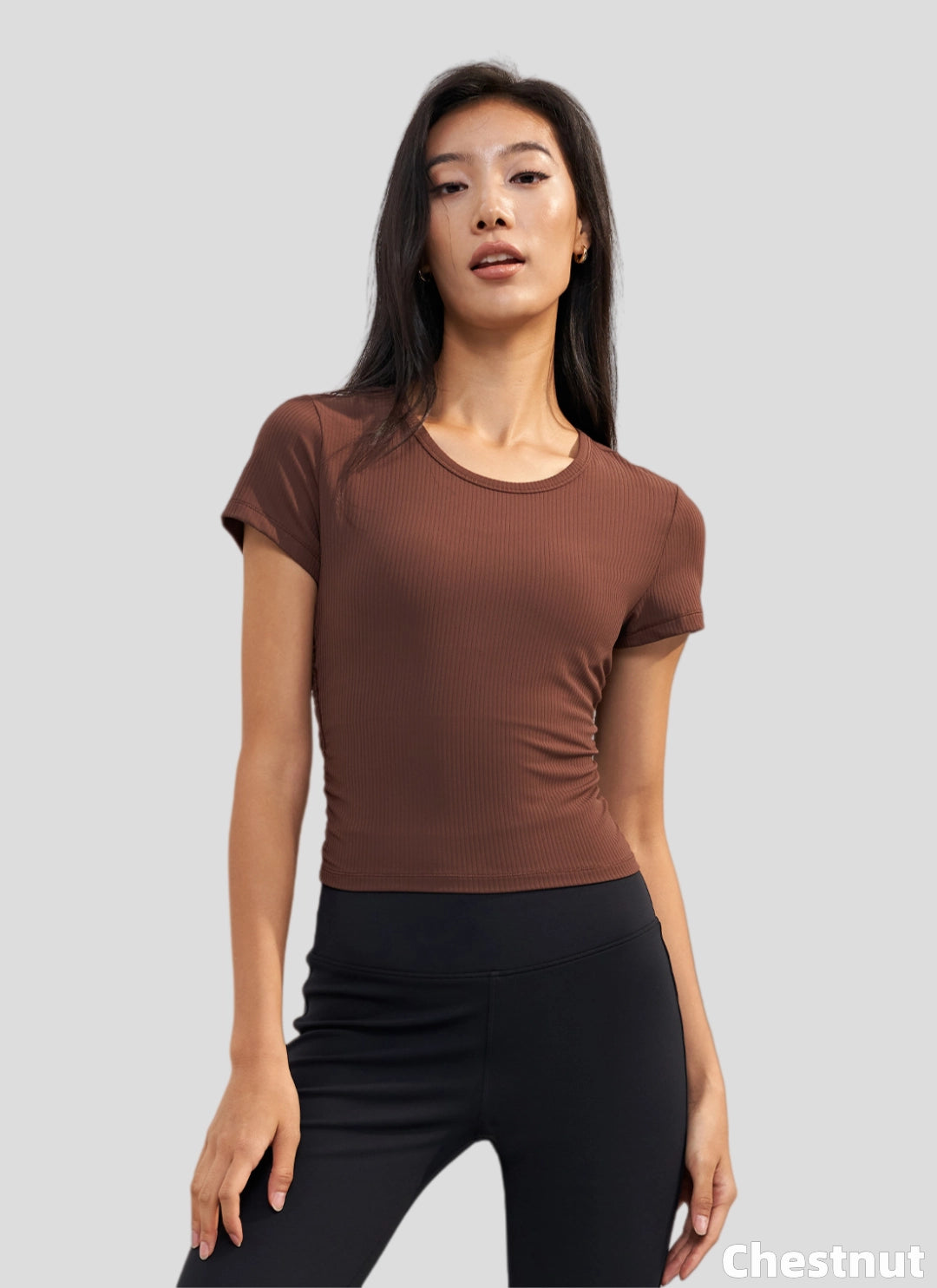 LuneFlow TCX42002 – Hauts de yoga sans couture en gros pour femmes – T-shirts de sport à manches longues respirants effet seconde peau pour le fitness et la course à pied