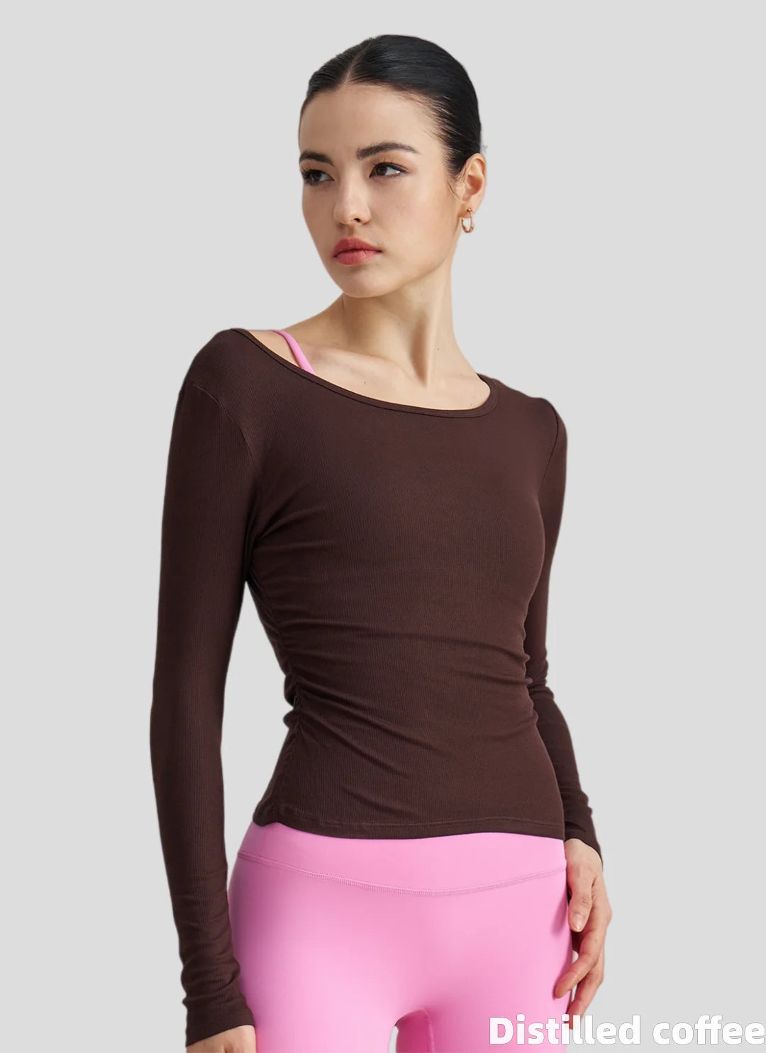 LuneFlow TCX42002 – Hauts de yoga sans couture en gros pour femmes – T-shirts de sport à manches longues respirants effet seconde peau pour le fitness et la course à pied
