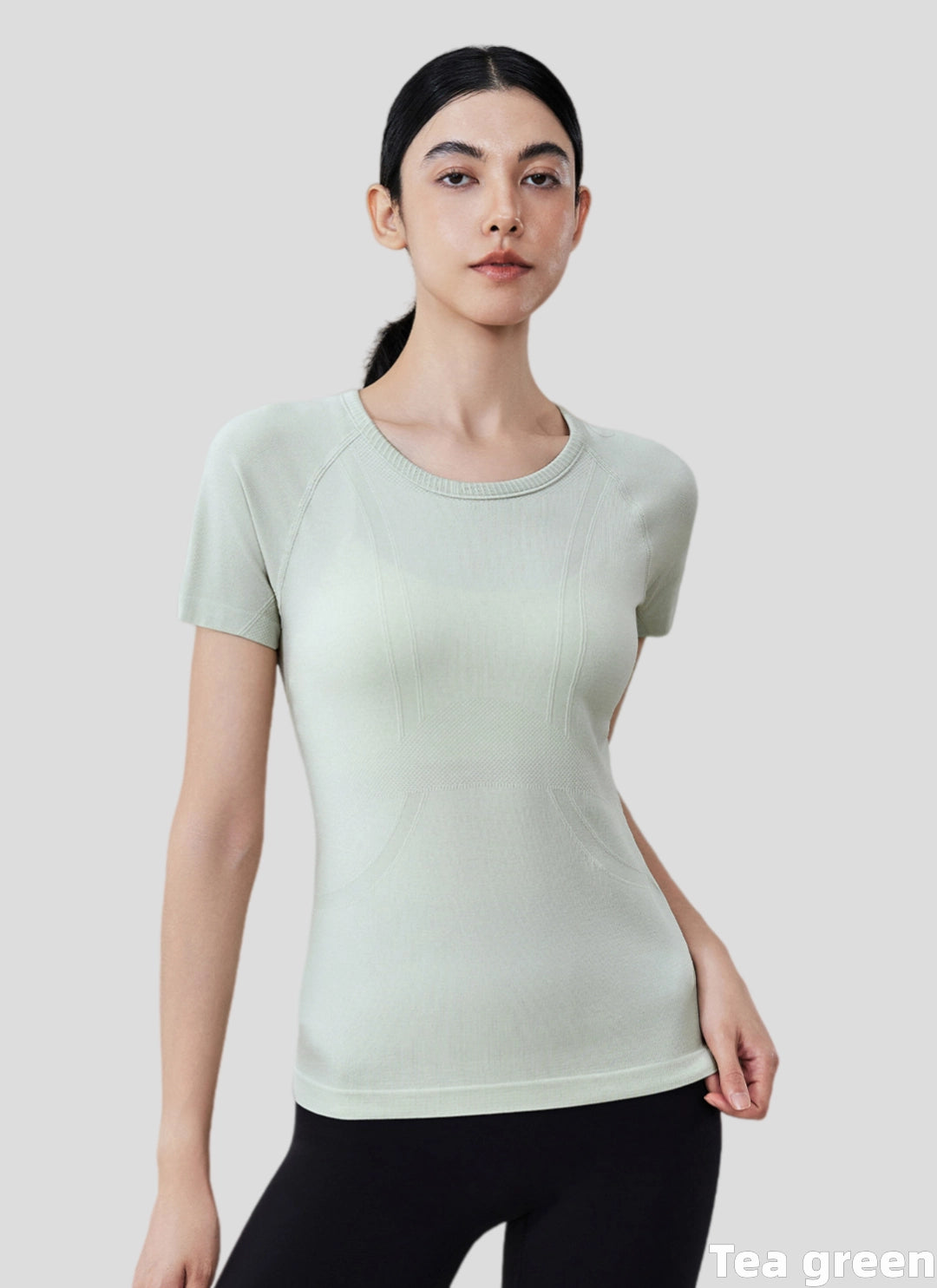 LuneFlow TCX42002 – Hauts de yoga sans couture en gros pour femmes – T-shirts de sport à manches longues respirants effet seconde peau pour le fitness et la course à pied