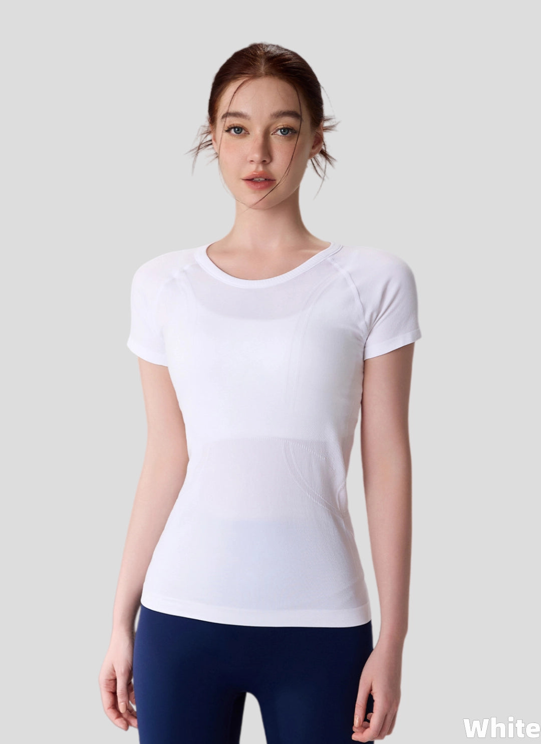 LuneFlow TCX42002 – Hauts de yoga sans couture en gros pour femmes – T-shirts de sport à manches longues respirants effet seconde peau pour le fitness et la course à pied