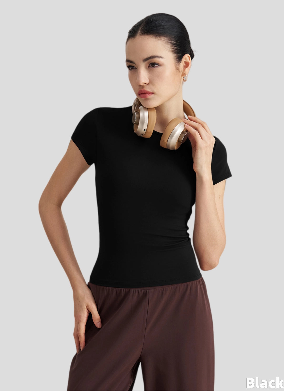 LuneFlow TCX42002 – Hauts de yoga sans couture en gros pour femmes – T-shirts de sport à manches longues respirants effet seconde peau pour le fitness et la course à pied