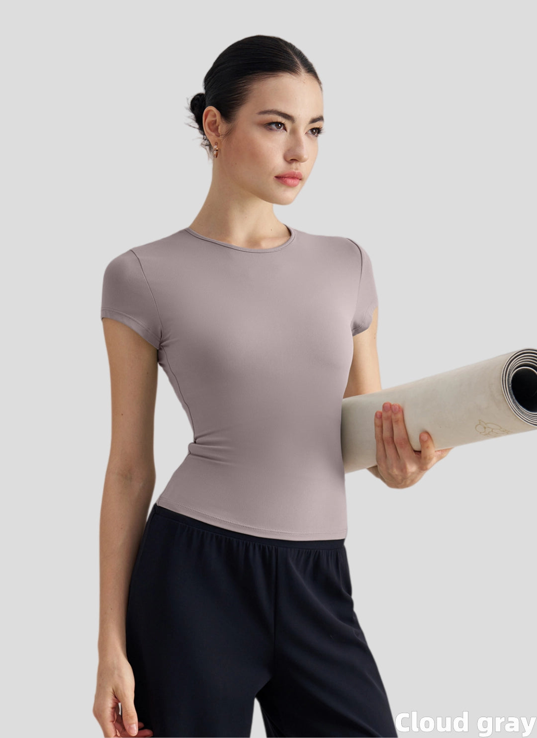 LuneFlow TCX42002 – Hauts de yoga sans couture en gros pour femmes – T-shirts de sport à manches longues respirants effet seconde peau pour le fitness et la course à pied