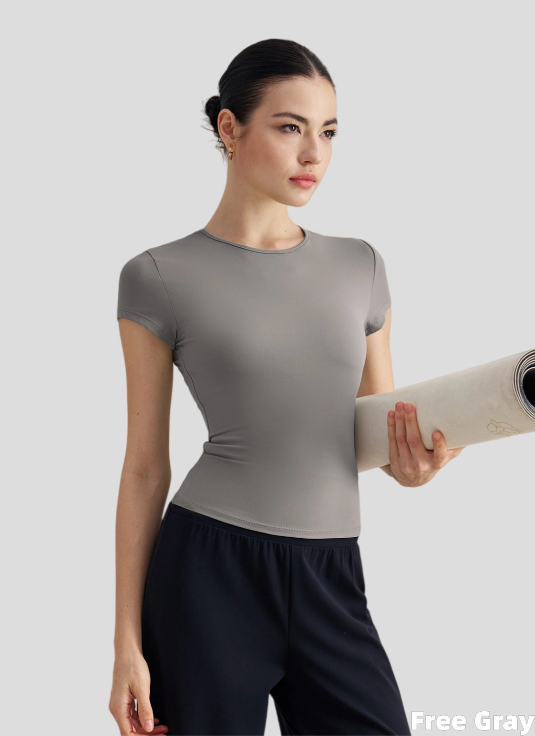 LuneFlow TCX42002 – Hauts de yoga sans couture en gros pour femmes – T-shirts de sport à manches longues respirants effet seconde peau pour le fitness et la course à pied