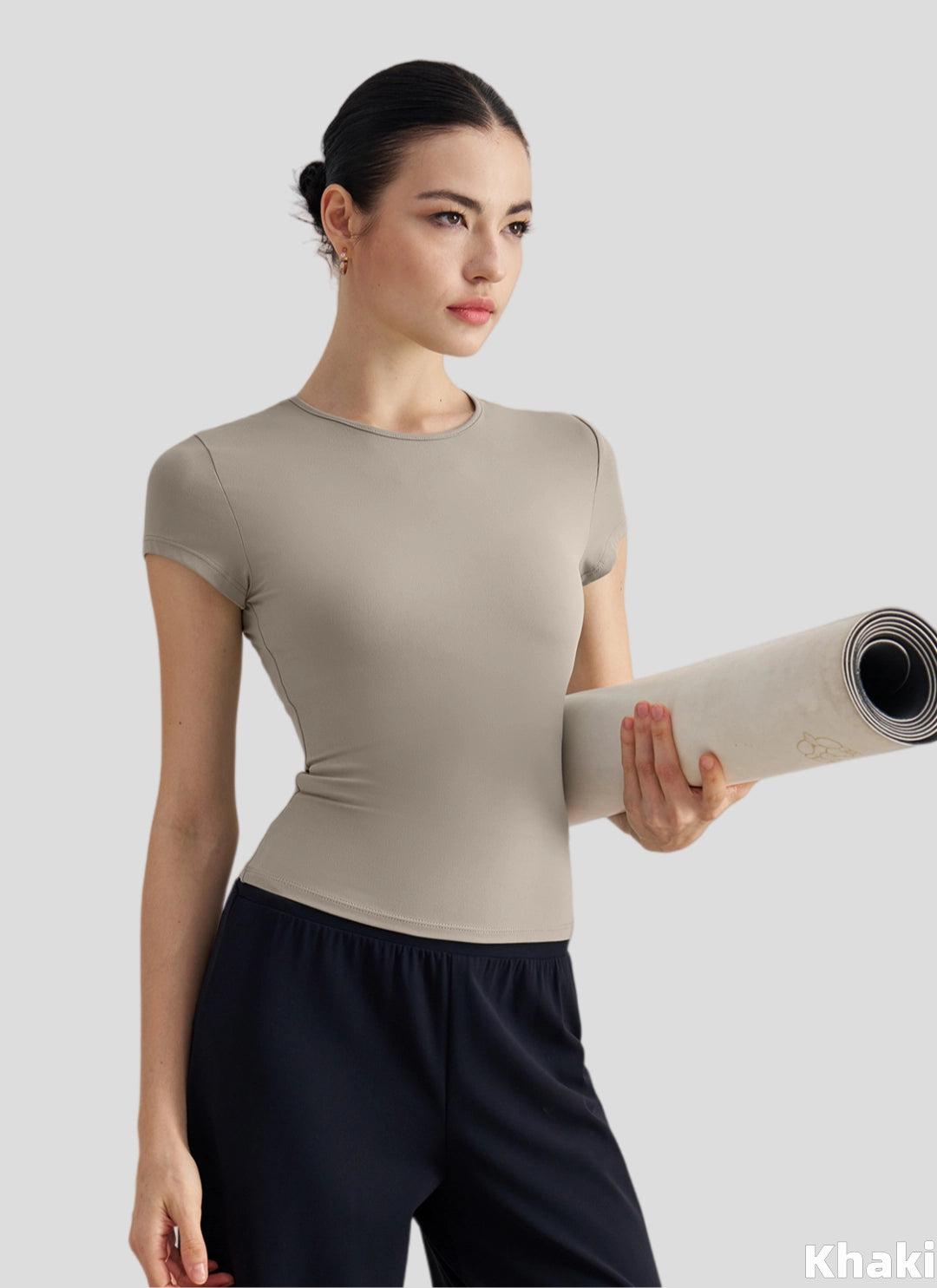 LuneFlow TCX42002 – Hauts de yoga sans couture en gros pour femmes – T-shirts de sport à manches longues respirants effet seconde peau pour le fitness et la course à pied